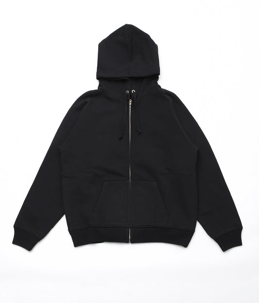 COMOLI ''コットン裏毛 ジップパーカ'' (BLACK)