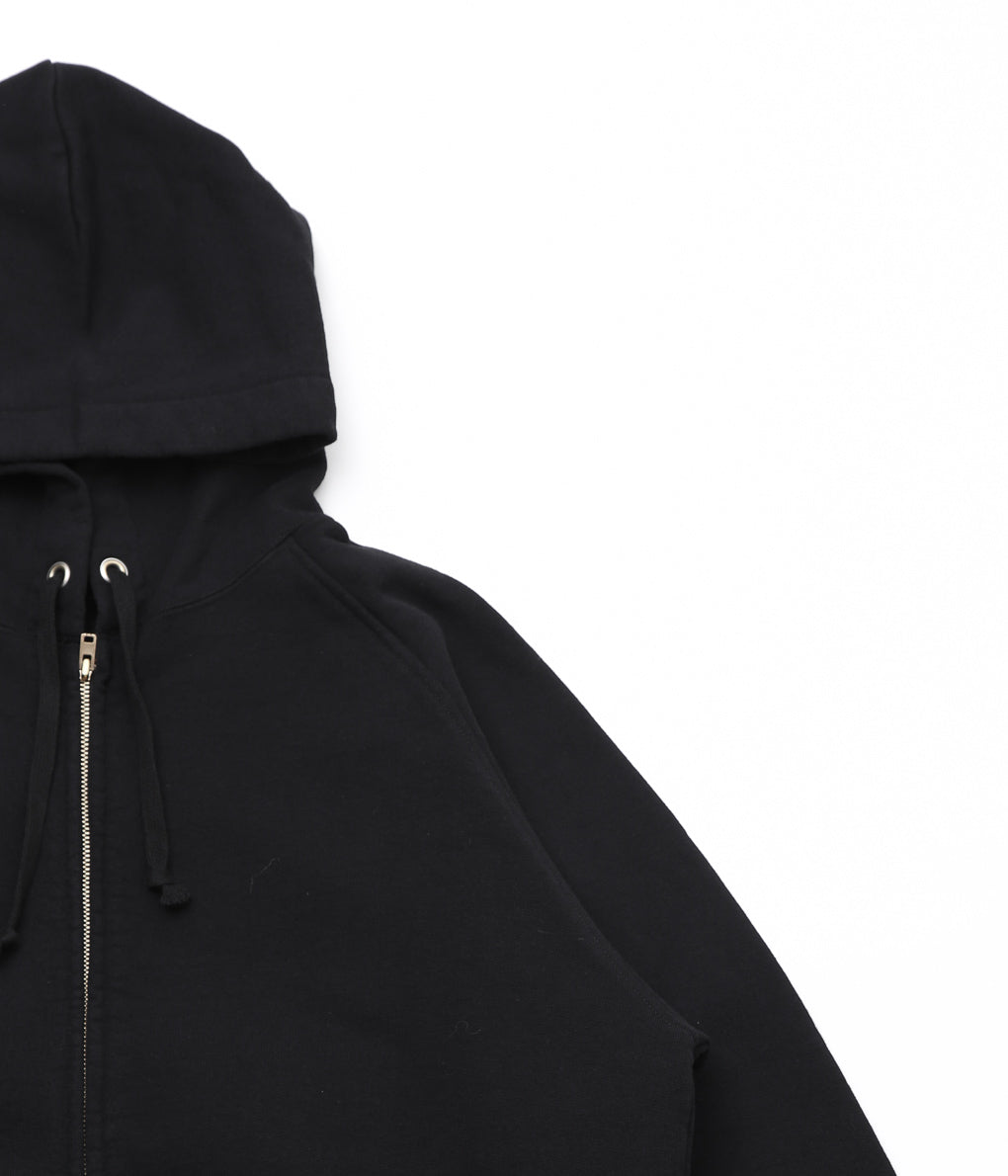 COMOLI ''Cotton fleece zip parka'' (BLACK)