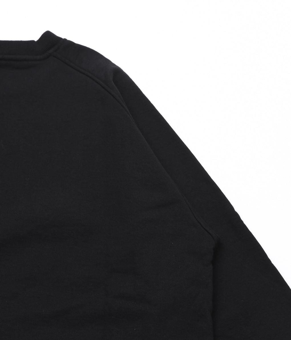 COMOLI ''Cotton fleece crew neck'' (BLACK)