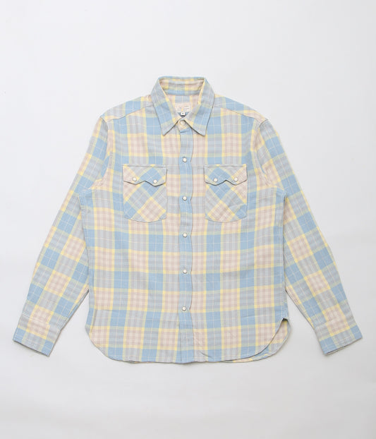 WYTHE ''WASHED FLANNEL PEARLSNAP SHIRT'' (SAND DUNES SUNRISE)