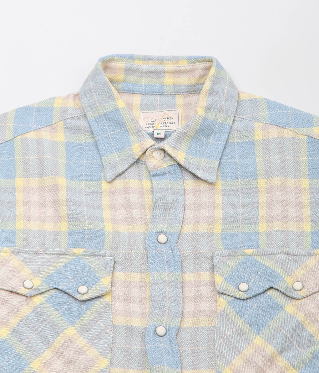 WYTHE ''WASHED FLANNEL PEARLSNAP SHIRT'' (SAND DUNES SUNRISE)