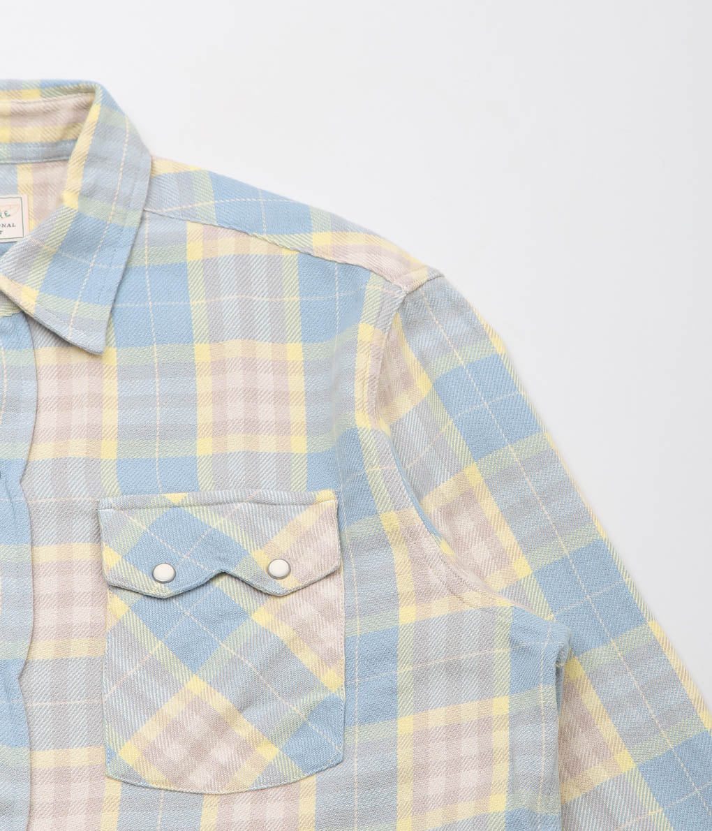 WYTHE ''WASHED FLANNEL PEARLSNAP SHIRT'' (SAND DUNES SUNRISE)