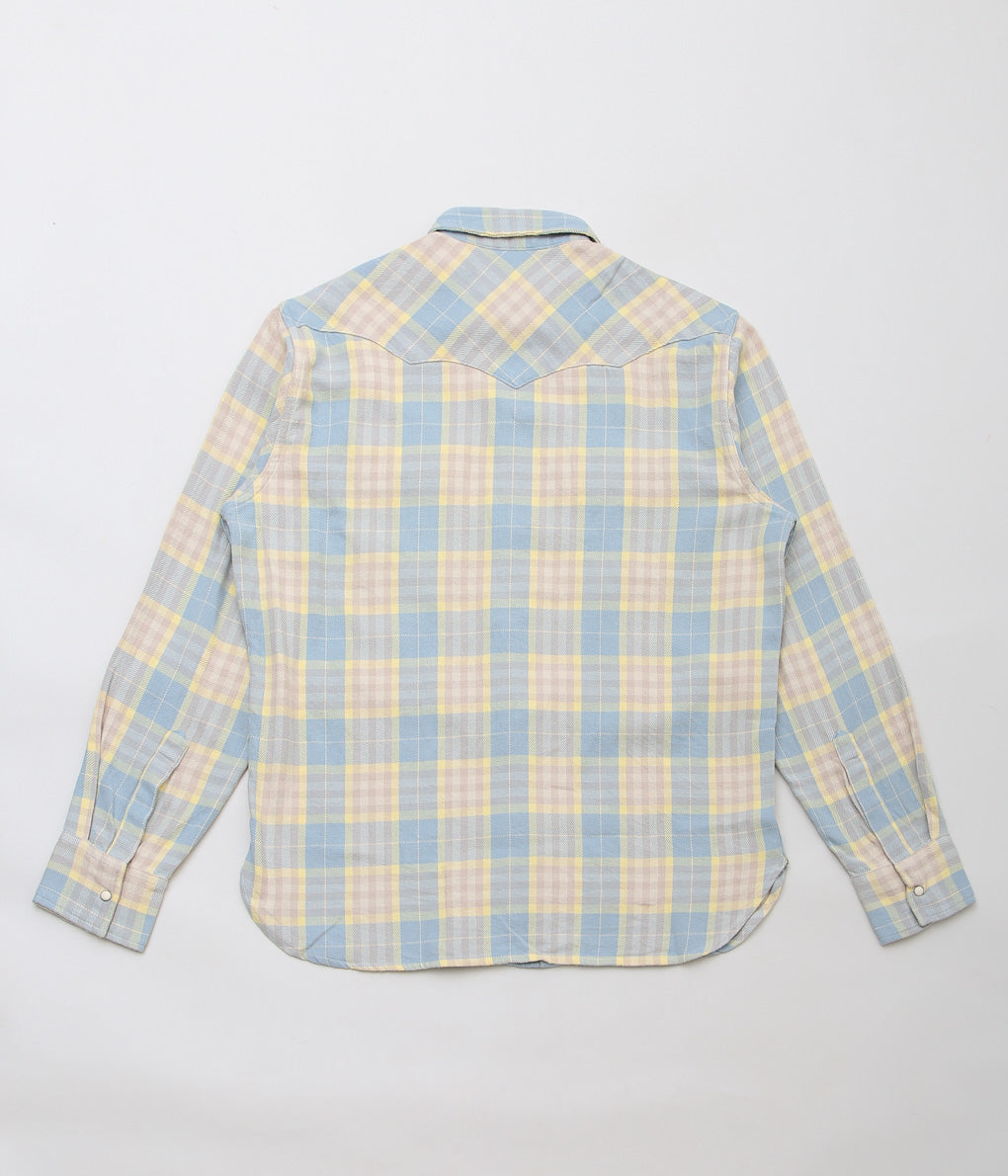 WYTHE ''WASHED FLANNEL PEARLSNAP SHIRT'' (SAND DUNES SUNRISE)