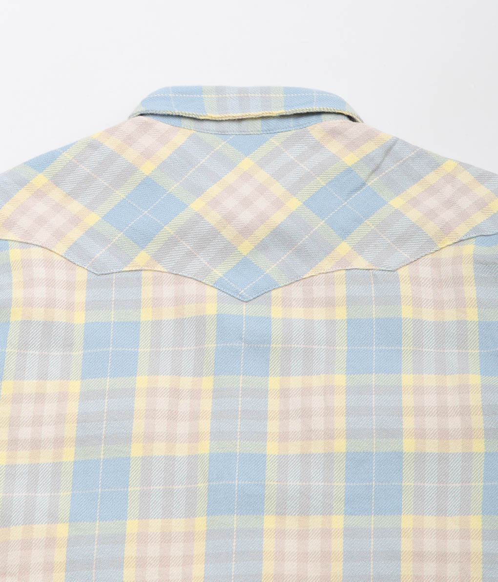 WYTHE ''WASHED FLANNEL PEARLSNAP SHIRT'' (SAND DUNES SUNRISE)