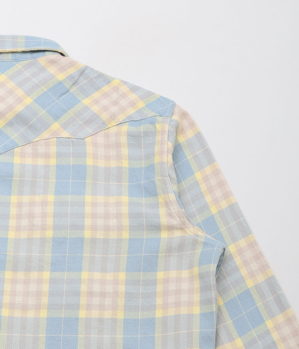 WYTHE ''WASHED FLANNEL PEARLSNAP SHIRT'' (SAND DUNES SUNRISE)