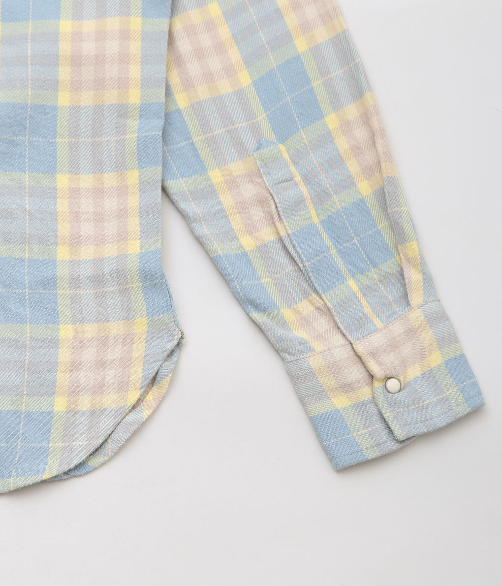 WYTHE ''WASHED FLANNEL PEARLSNAP SHIRT'' (SAND DUNES SUNRISE)