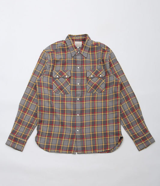 WYTHE ''WASHED FLANNEL PEARLSNAP SHIRT''(DUSK PLAID)