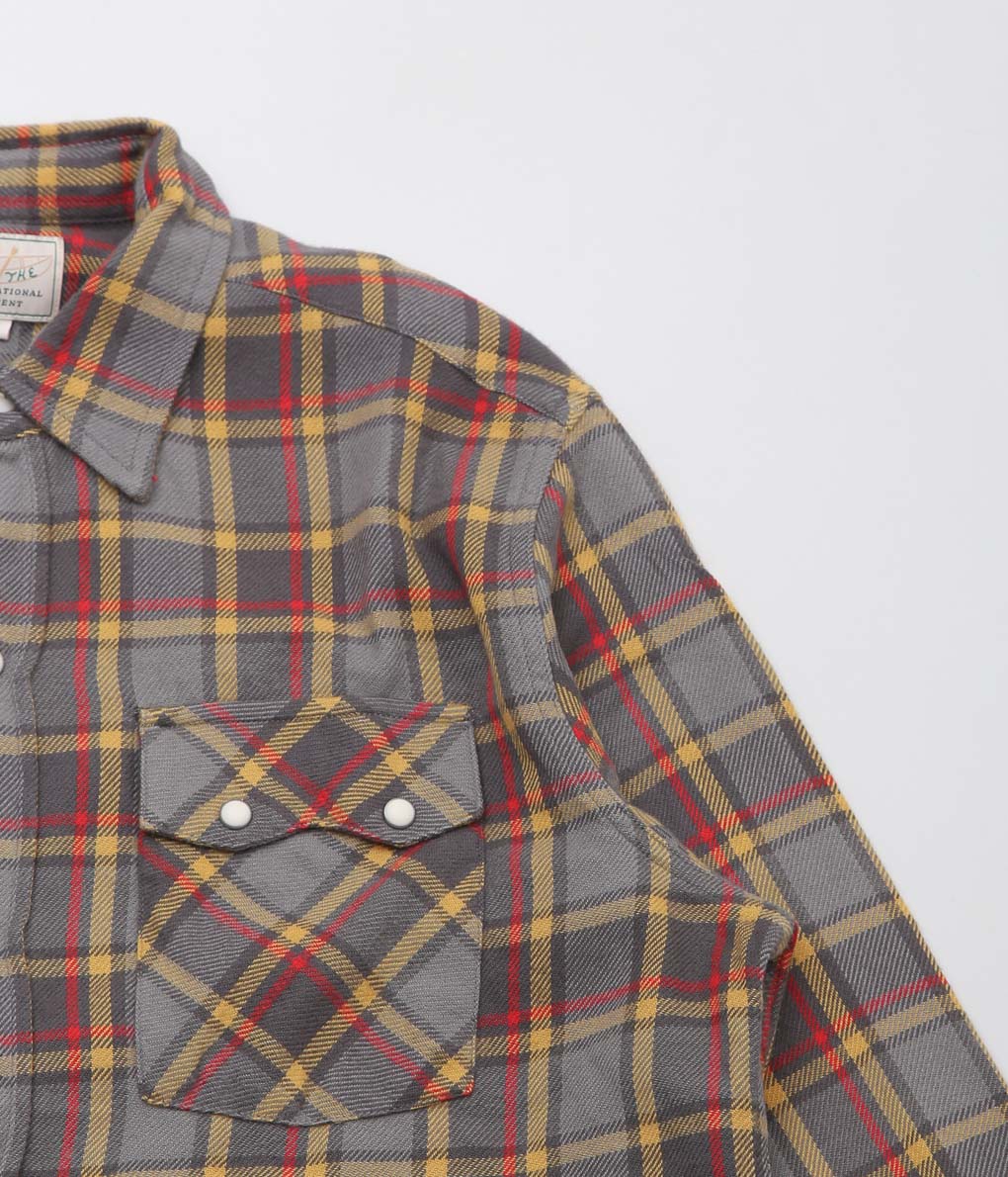 WYTHE ''WASHED FLANNEL PEARLSNAP SHIRT'' (DUSK PLAID)