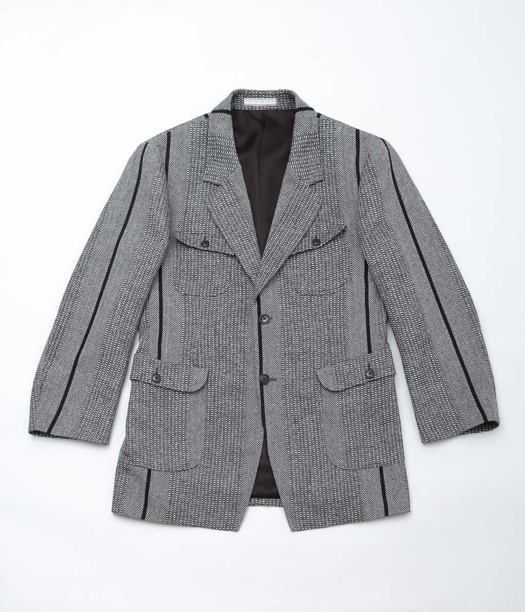 GORSCH ''BAUER WIDE STRIPE HAND WOVEN WOOL JACKET'' (GREGE)