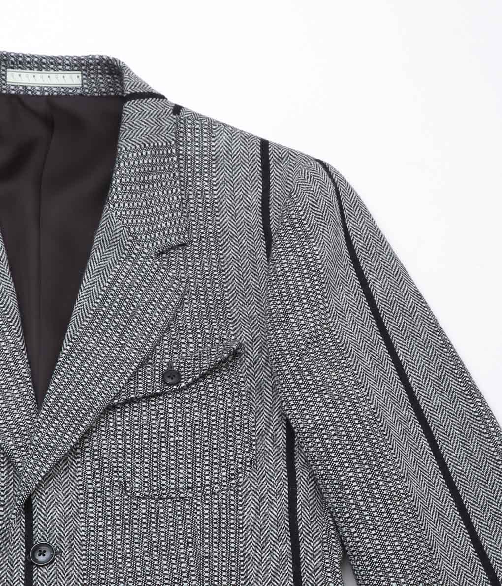 GORSCH ''BAUER WIDE STRIPE HAND WOVEN WOOL JACKET'' (GREGE)