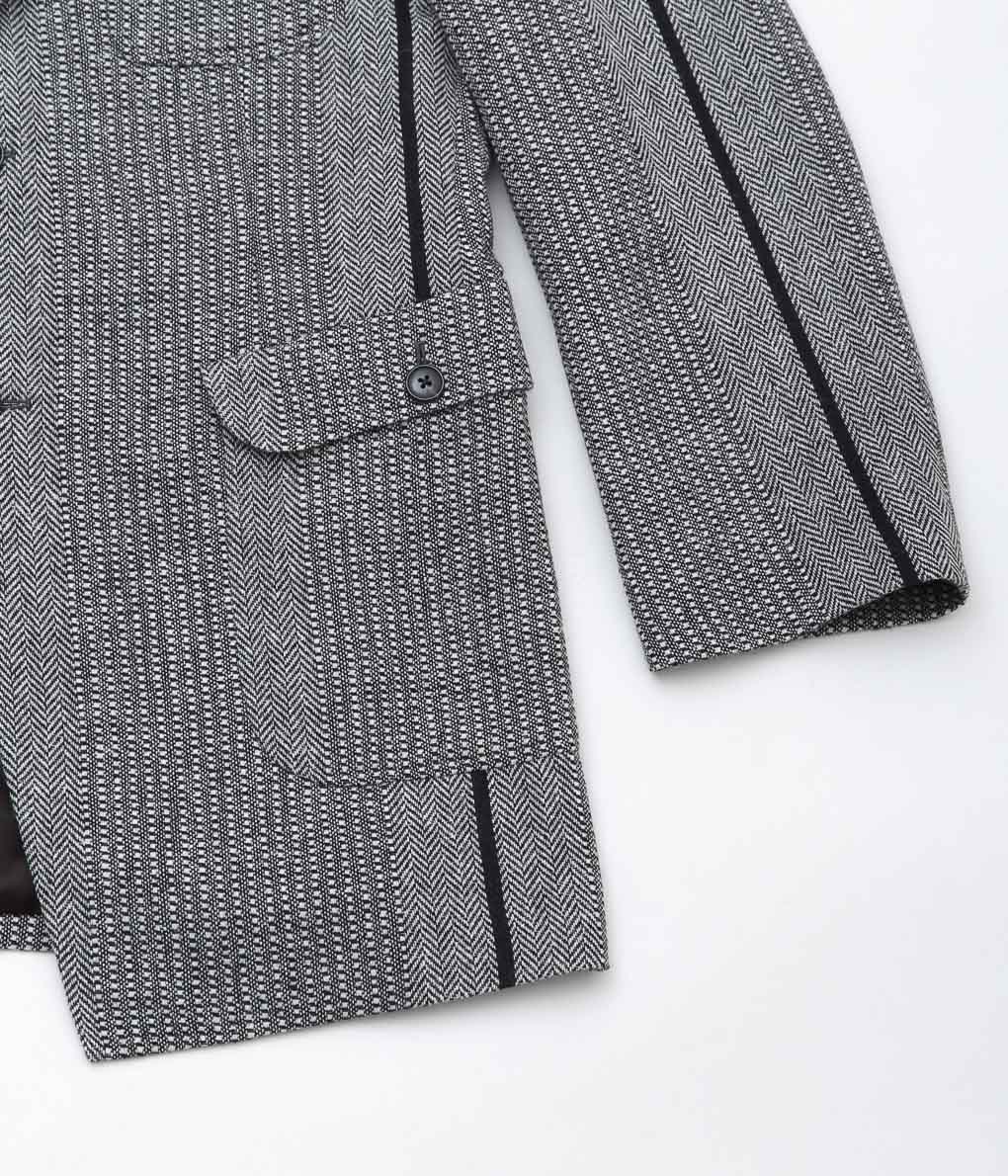 GORSCH ''BAUER WIDE STRIPE HAND WOVEN WOOL JACKET'' (GREGE)