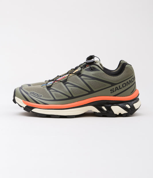 SALOMON ''XT-6 DEEP'' (LICHEN GREEN/BLACK/RED ORANGE)