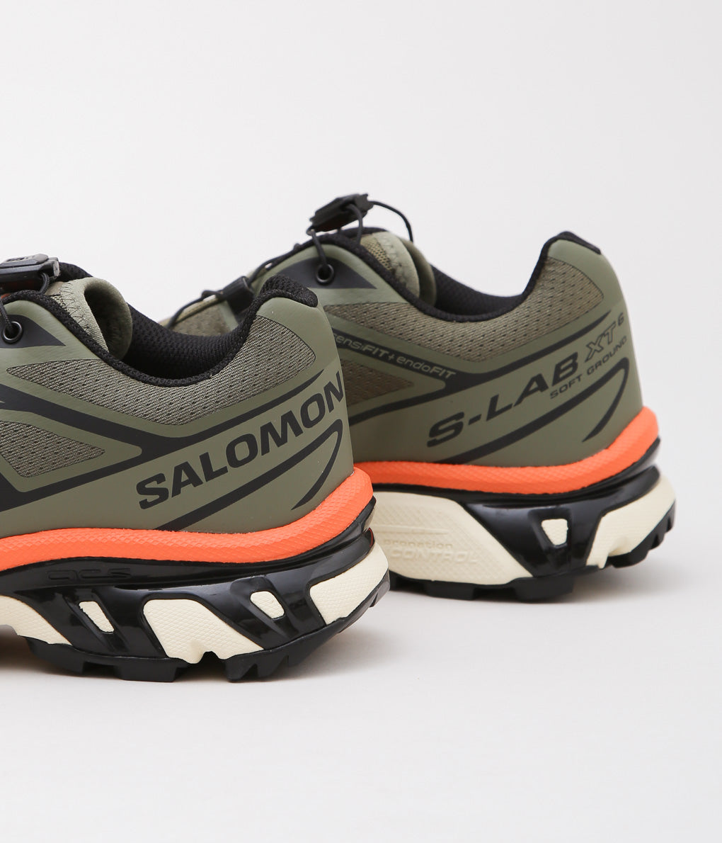 SALOMON ''XT-6 DEEP'' (LICHEN GREEN/BLACK/RED ORANGE)