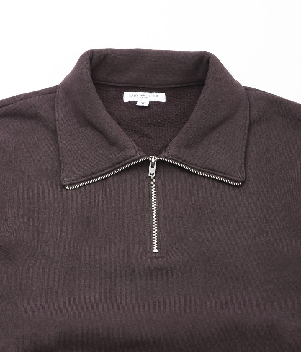 LADY WHITE ''QUARTER ZIP SWEATSHIRT'' (MUDDY BROWN)