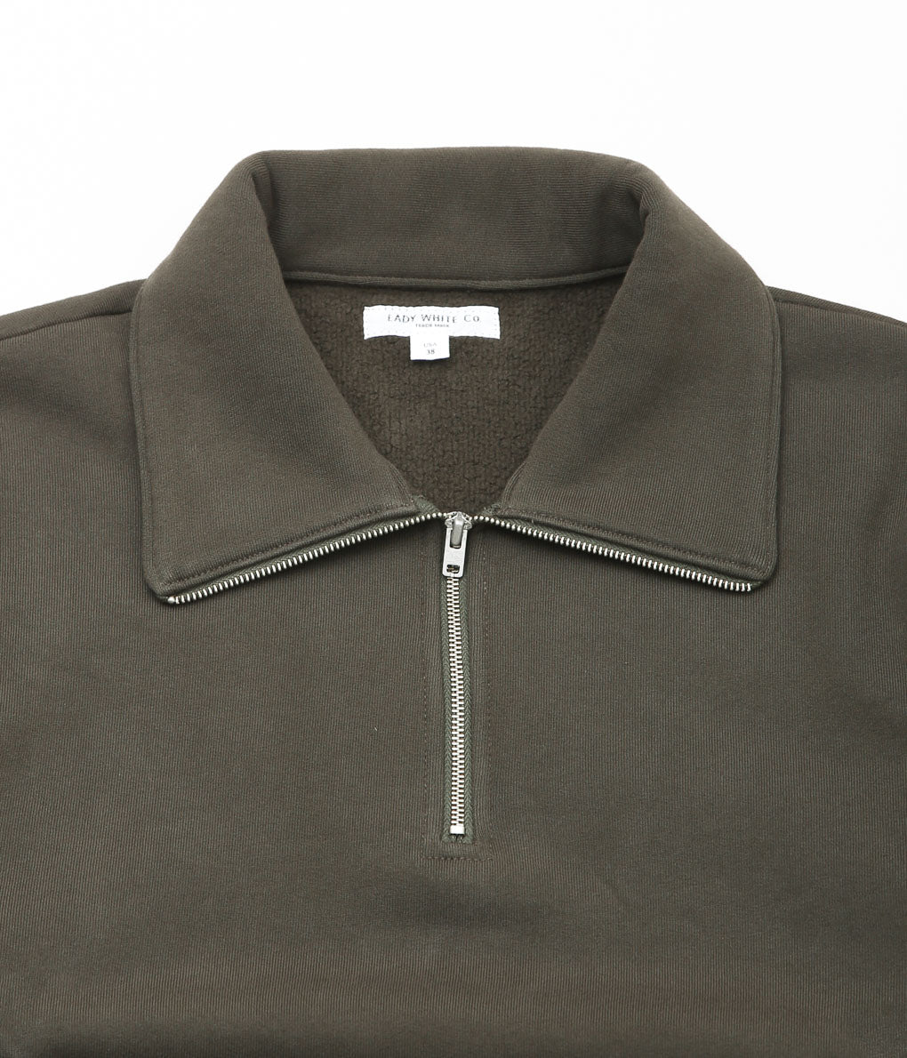 LADY WHITE ''QUARTER ZIP SWEATSHIRT'' (BLACK OLIVE)