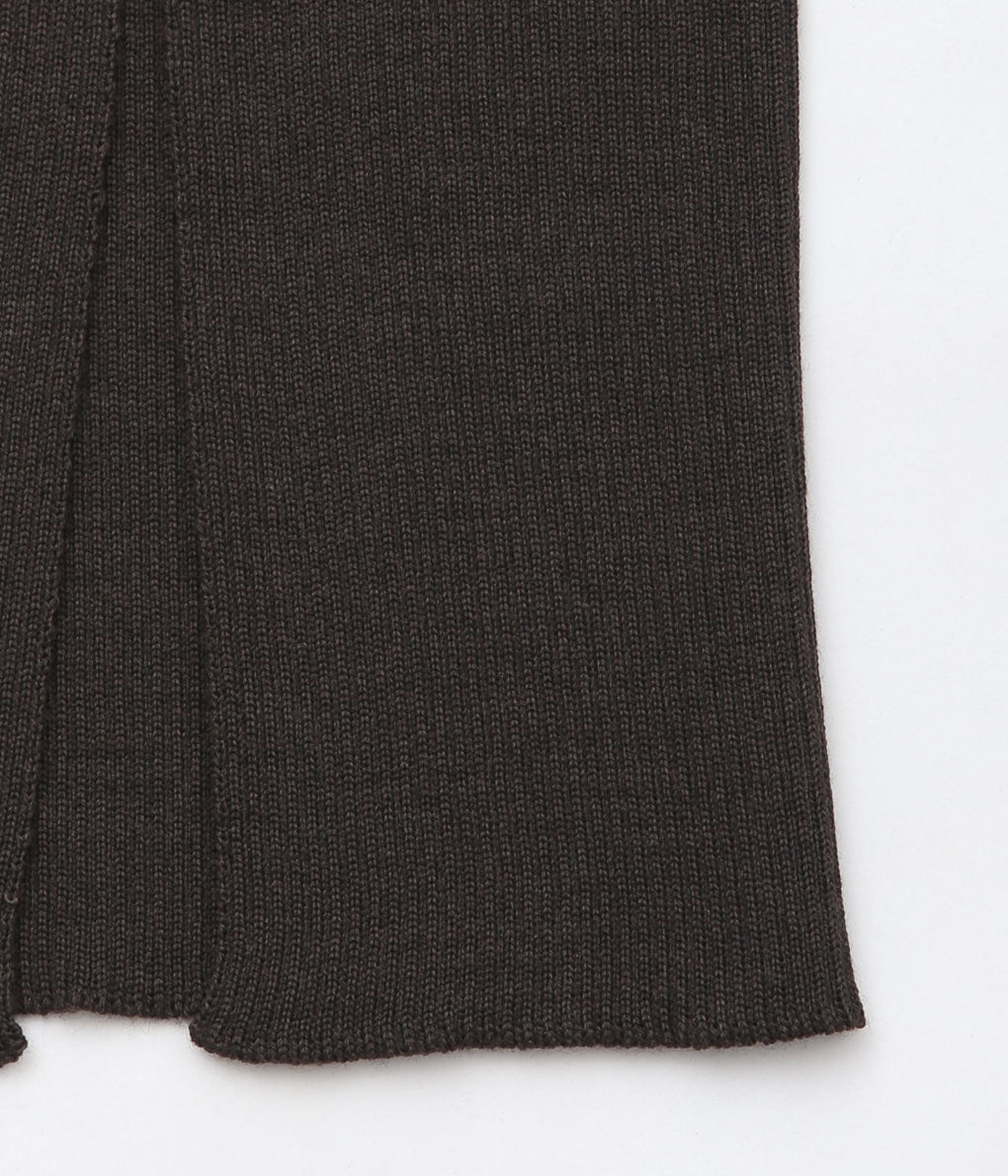 GABRIELA COLL GARMENTS ''NO.103 KNITTED SLIT SKIRT'' (DARK BROWN)