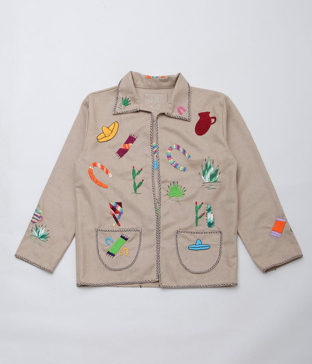 OAXACA ''SOUVENIR JACKET'' (KHAKI/COLORFUL)