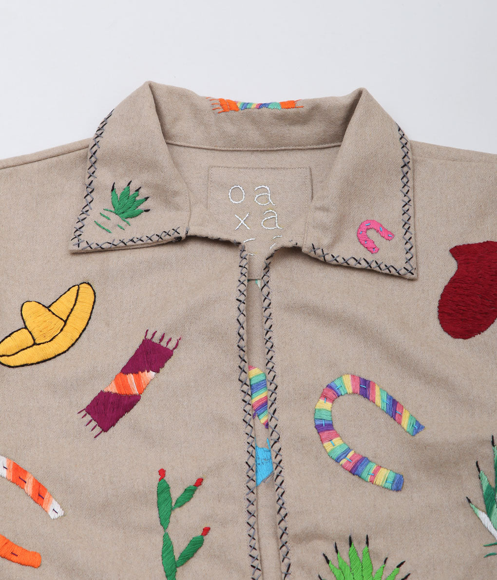 OAXACA ''SOUVENIR JACKET'' (KHAKI / COLORFUL)