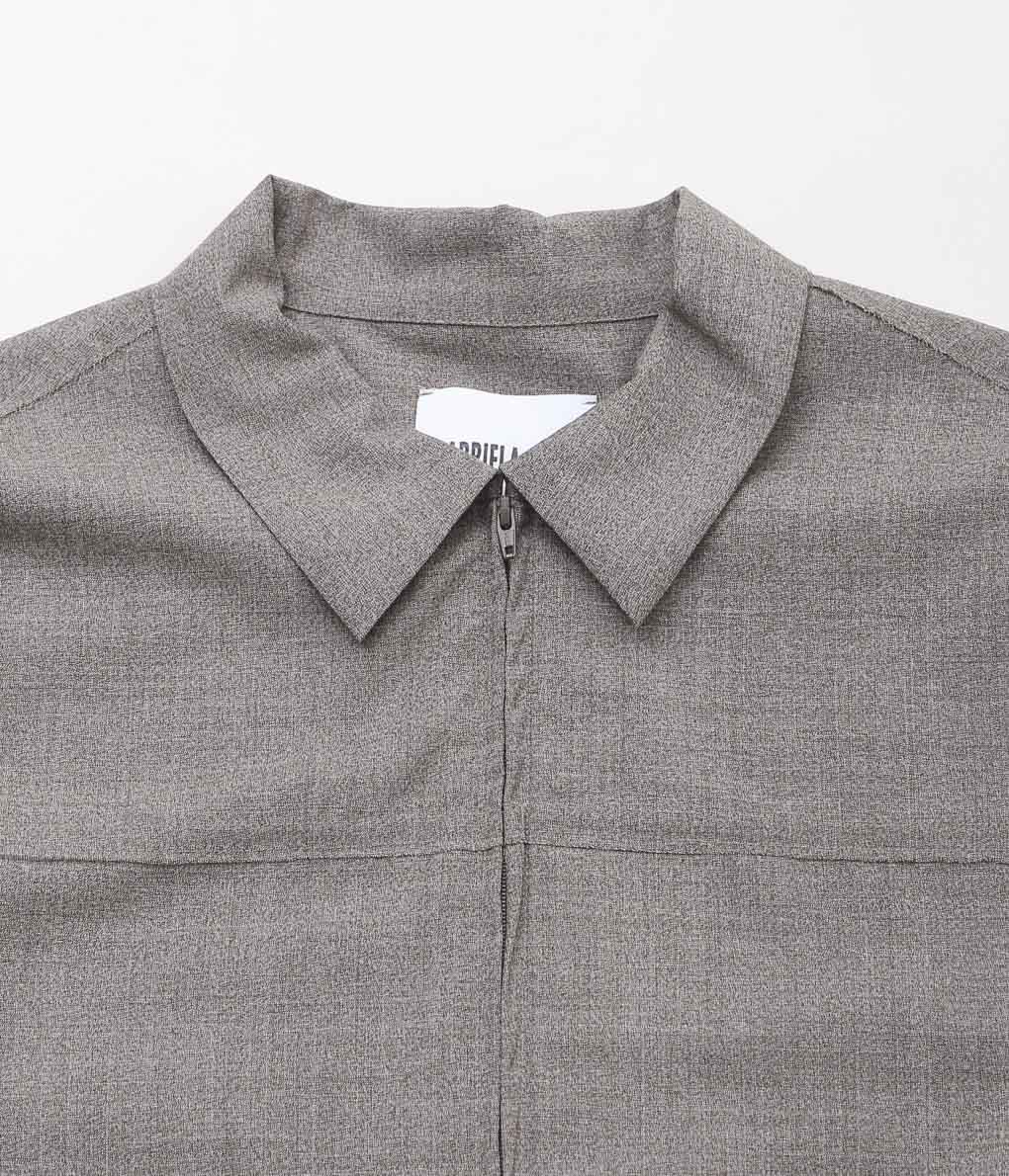 GABRIELA COLL GARMENTS ''NO.210 LORO PIANA FINE WOOL ZIPPER JACKET'' (GREY MELANGE)