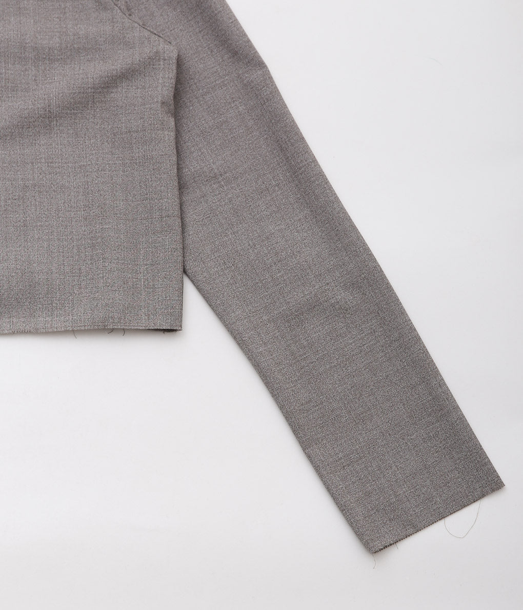 GABRIELA COLL GARMENTS ''NO.210 LORO PIANA FINE WOOL ZIPPER JACKET'' (GREY MELANGE)