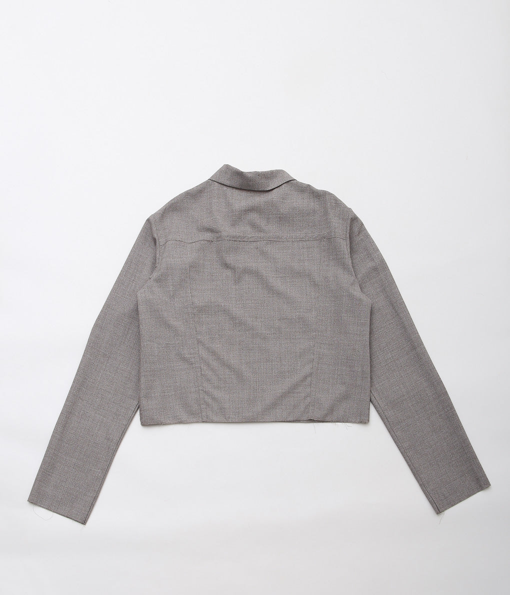 GABRIELA COLL GARMENTS ''NO.210 LORO PIANA FINE WOOL ZIPPER JACKET'' (GREY MELANGE)