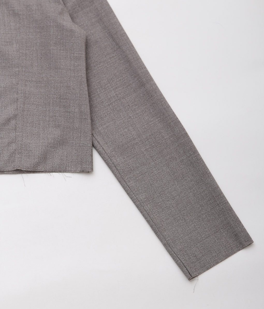 GABRIELA COLL GARMENTS ''NO.210 LORO PIANA FINE WOOL ZIPPER JACKET'' (GREY MELANGE)