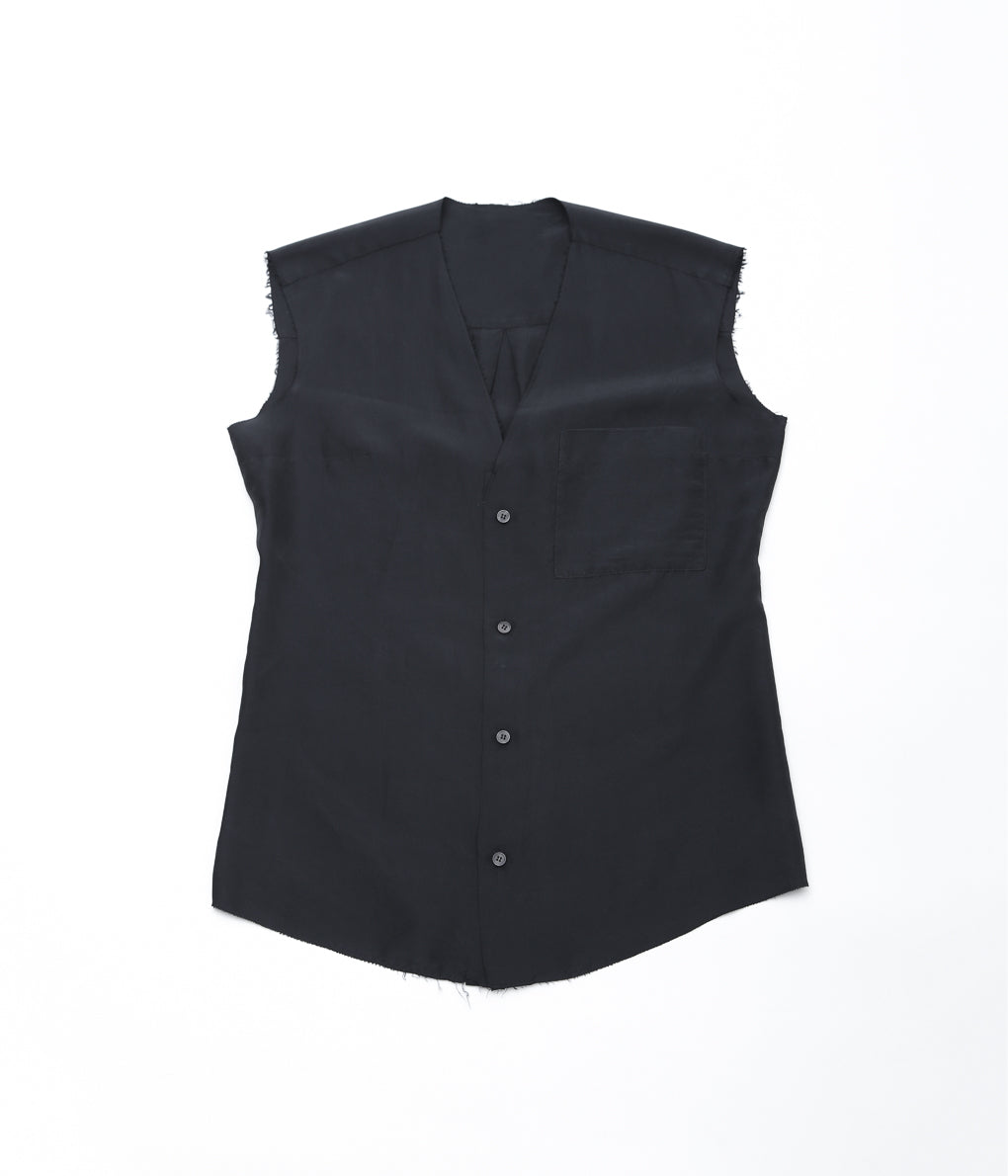 GABRIELA COLL GARMENTS ''NO.74 SILK SLEEVELESS BLOUSE'' (BLACK)