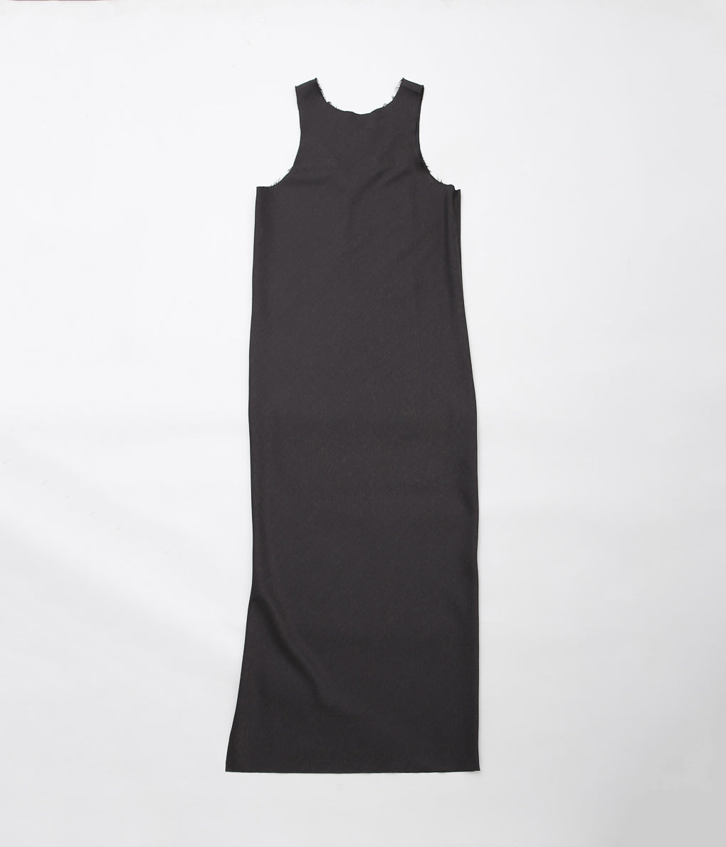 GABRIELA COLL GARMENTS ''NO.141 LORO PIANA FINE WOOL BIAS CUT DRESS'' (DARK BROWN)