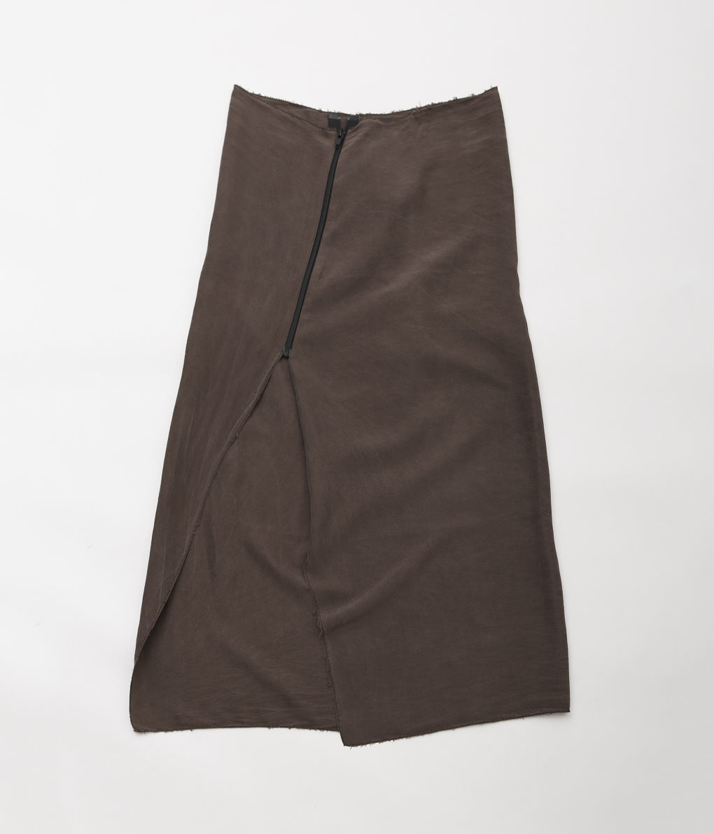 GABRIELA COLL GARMENTS ''NO.75 SILK ZIPPER SKIRT'' (BROWN)