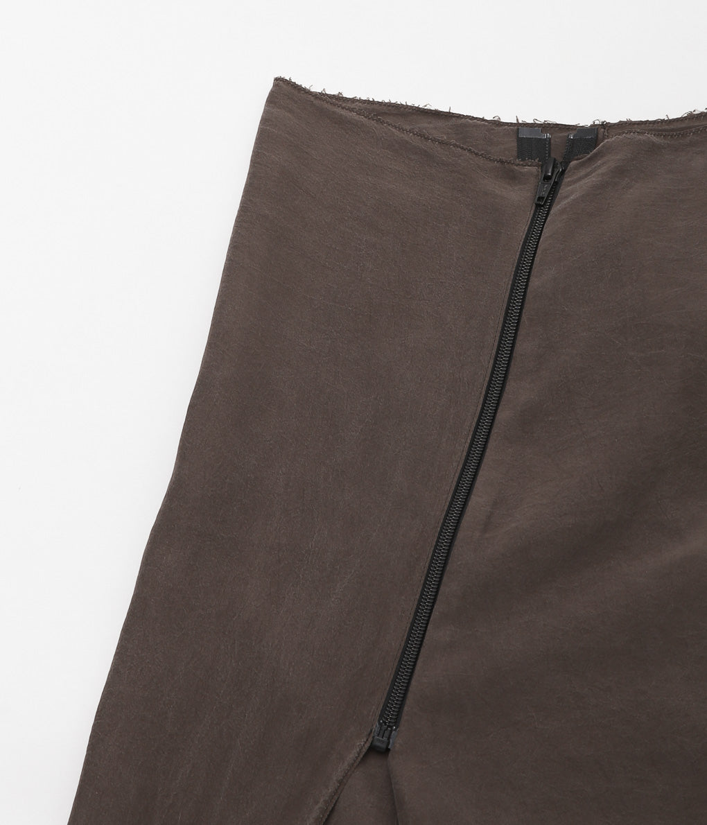 GABRIELA COLL GARMENTS ''NO.75 SILK ZIPPER SKIRT'' (BROWN)