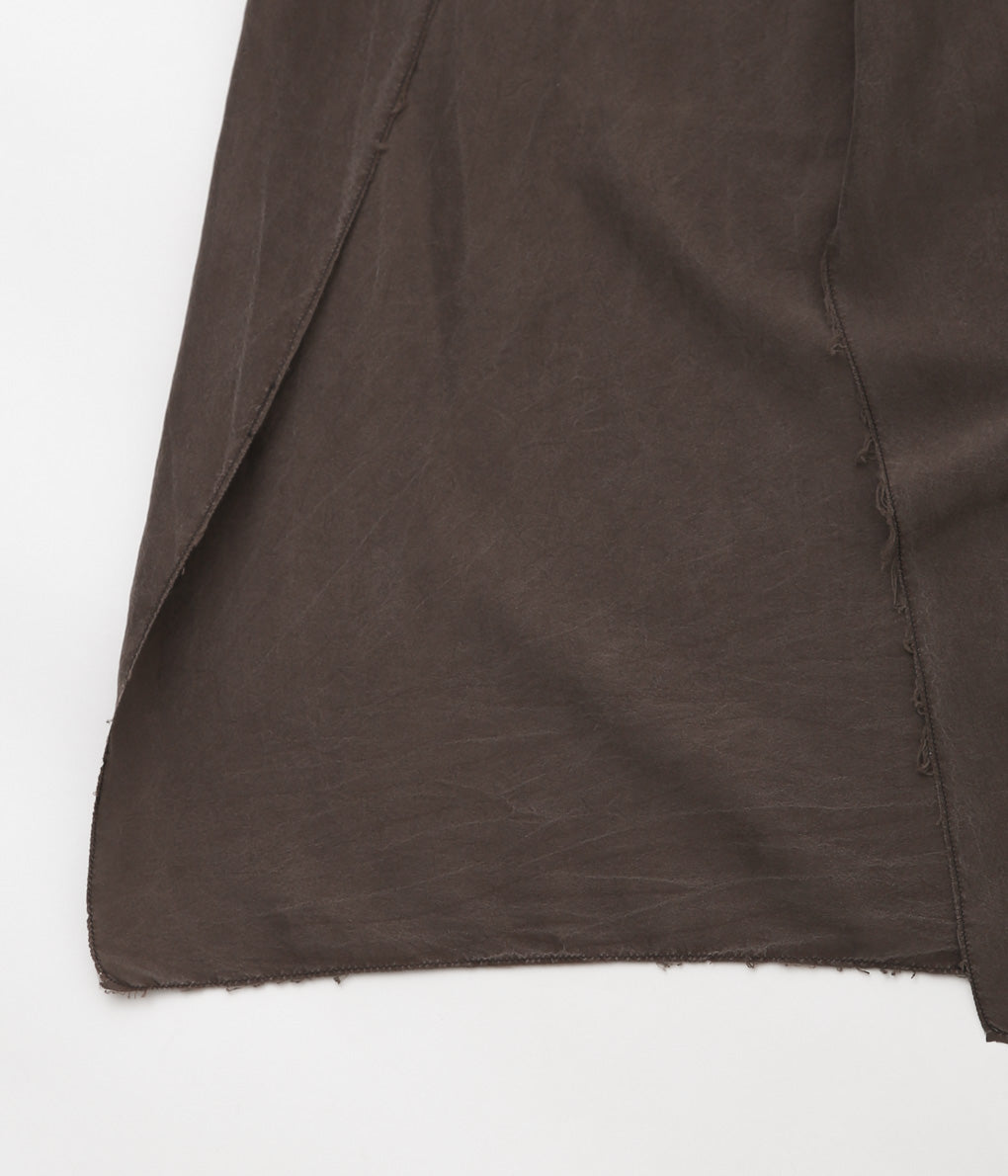 GABRIELA COLL GARMENTS ''NO.75 SILK ZIPPER SKIRT'' (BROWN)