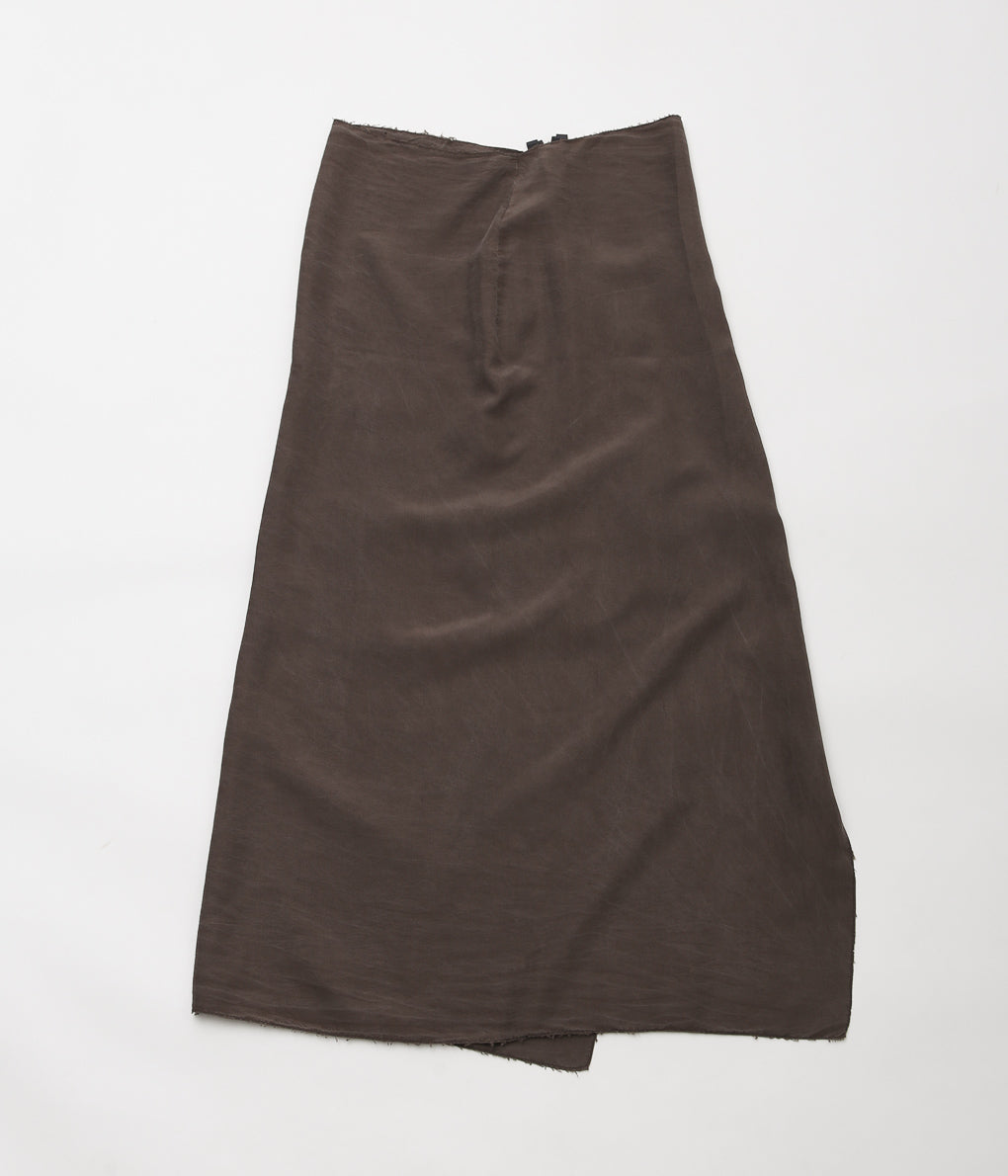 GABRIELA COLL GARMENTS ''NO.75 SILK ZIPPER SKIRT'' (BROWN)