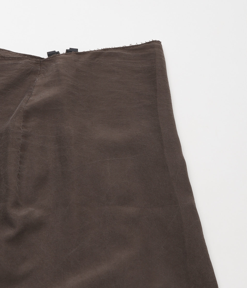 GABRIELA COLL GARMENTS ''NO.75 SILK ZIPPER SKIRT'' (BROWN)