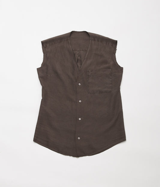 GABRIELA COLL GARMENTS ''NO.74 SILK SLEEVELESS BLOUSE'' (BROWN)