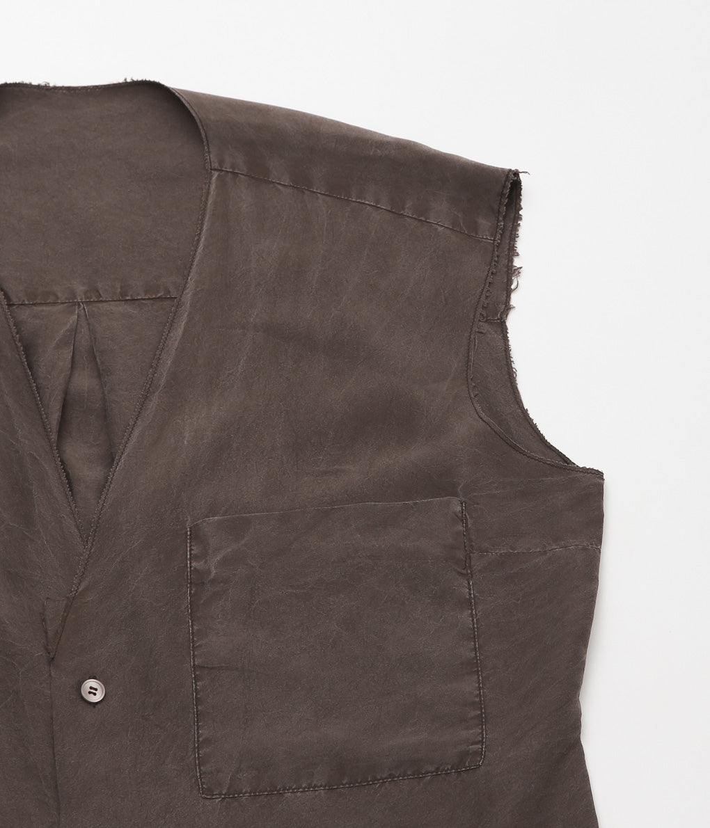 GABRIELA COLL GARMENTS ''NO.74 SILK SLEEVELESS BLOUSE'' (BROWN)