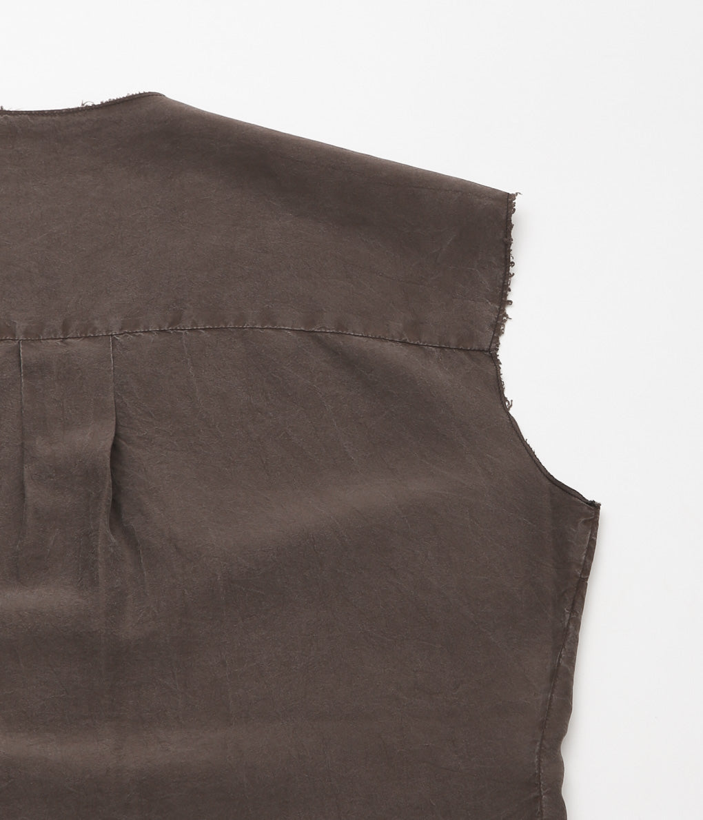 GABRIELA COLL GARMENTS ''NO.74 SILK SLEEVELESS BLOUSE'' (BROWN)