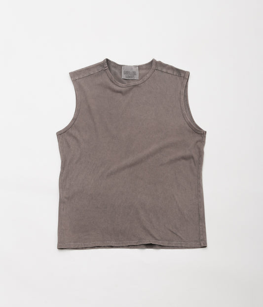 GABRIELA COLL GARMENTS "NO.33 SLEEVELESS T-SHIRT"(TAN STONEWASH)