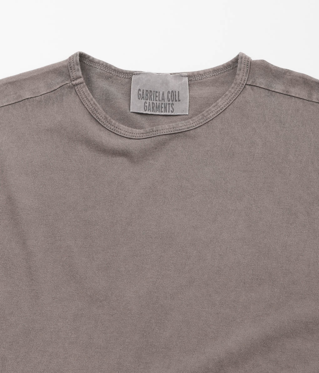 GABRIELA COLL GARMENTS "NO.33 SLEEVELESS T-SHIRT"(TAN STONEWASH)