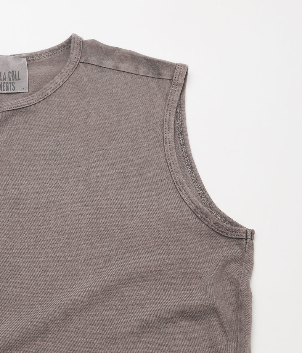 GABRIELA COLL GARMENTS "NO.33 SLEEVELESS T-SHIRT"(TAN STONEWASH)