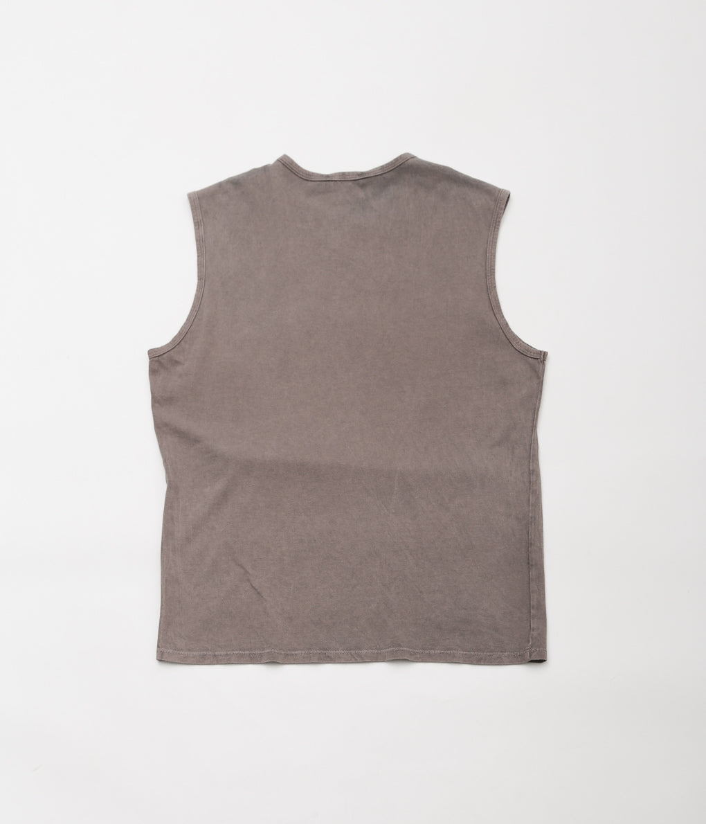 GABRIELA COLL GARMENTS "NO.33 SLEEVELESS T-SHIRT"(TAN STONEWASH)