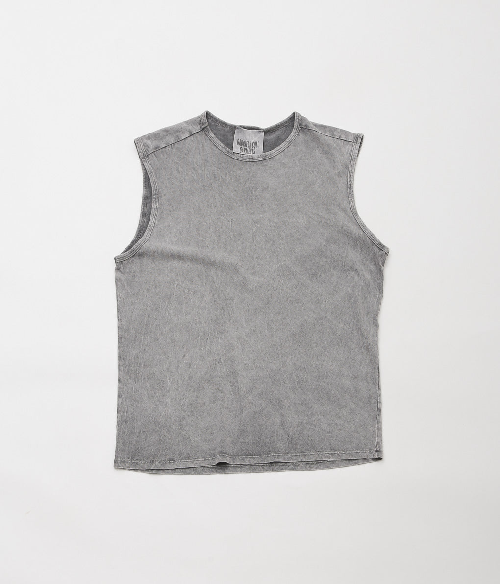 GABRIELA COLL GARMENTS "NO.33  SLEEVELESS T-SHIRT"(GREY STONEWASH)