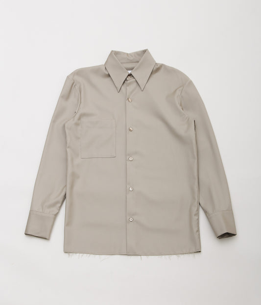 GABRIELA COLL GARMENTS ''NO.168 LORO PIANA POCKET WOOL SHIRT'' (BEIGE)