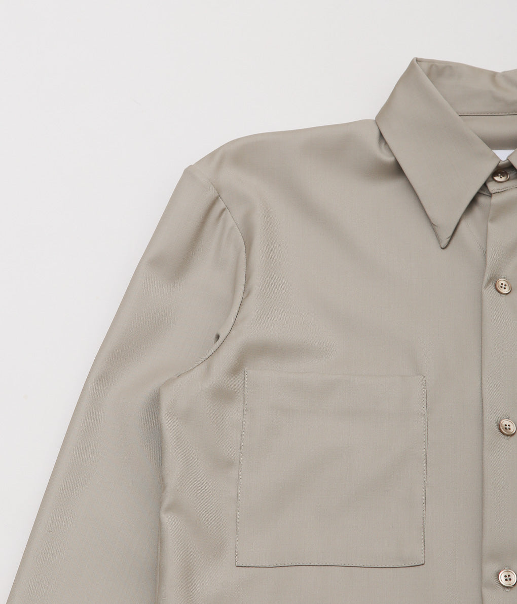 GABRIELA COLL GARMENTS ''NO.168 LORO PIANA POCKET WOOL SHIRT'' (BEIGE)