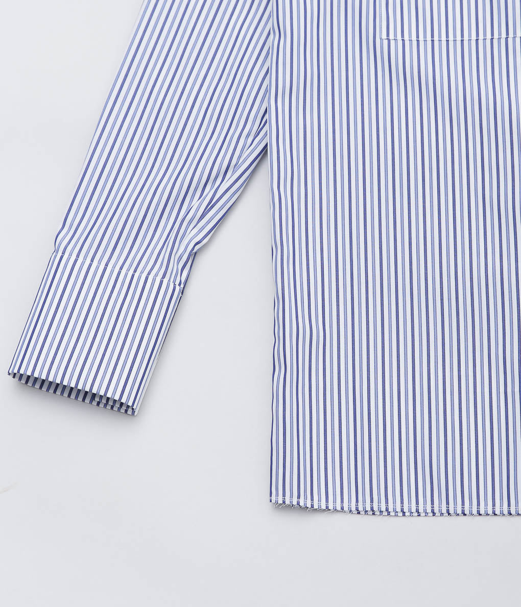 GABRIELA COLL GARMENTS ''NO.162 THOMAS MASON PINSTRIPE POCKET SHIRT'' (STRIPPED BLUE)