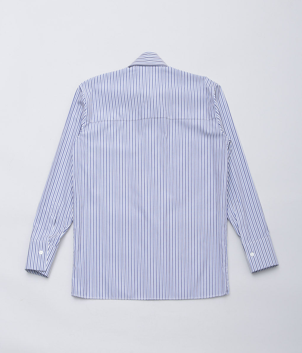 GABRIELA COLL GARMENTS ''NO.162 THOMAS MASON PINSTRIPE POCKET SHIRT'' (STRIPPED BLUE)