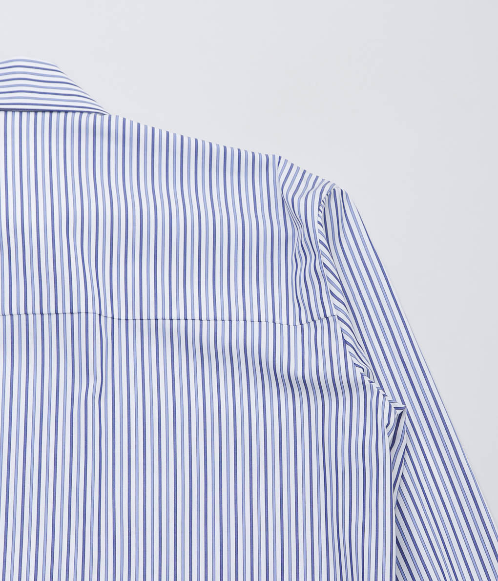 GABRIELA COLL GARMENTS ''NO.162 THOMAS MASON PINSTRIPE POCKET SHIRT'' (STRIPPED BLUE)