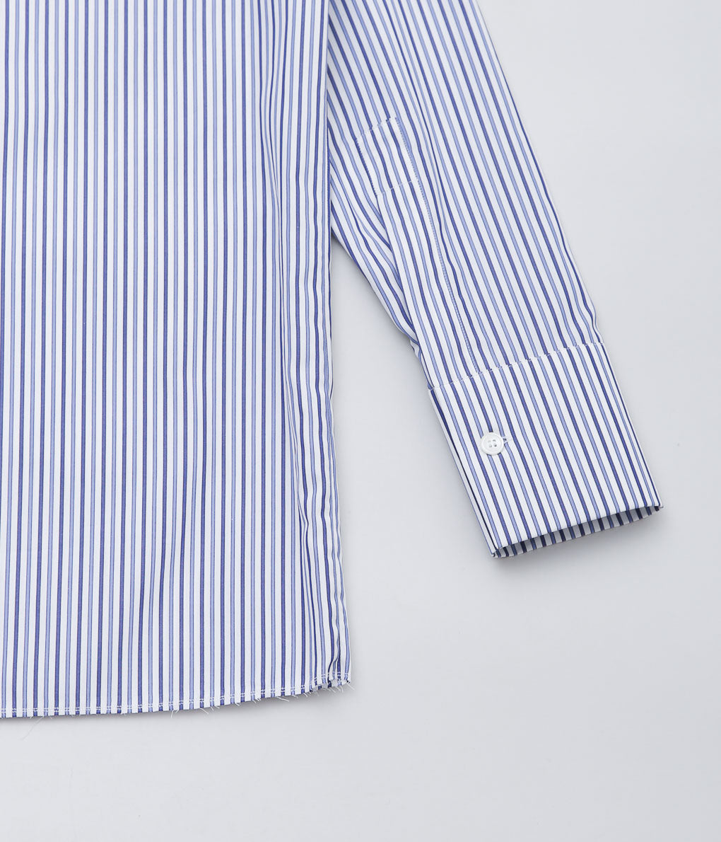 GABRIELA COLL GARMENTS ''NO.162 THOMAS MASON PINSTRIPE POCKET SHIRT'' (STRIPPED BLUE)