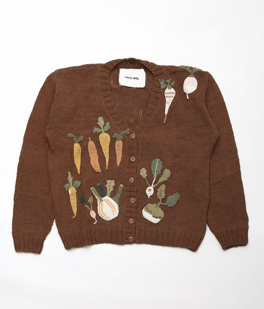 STORY MFG ''TWINSUN CARDIGAN'' (BROWN ROOTING FOR YOU)