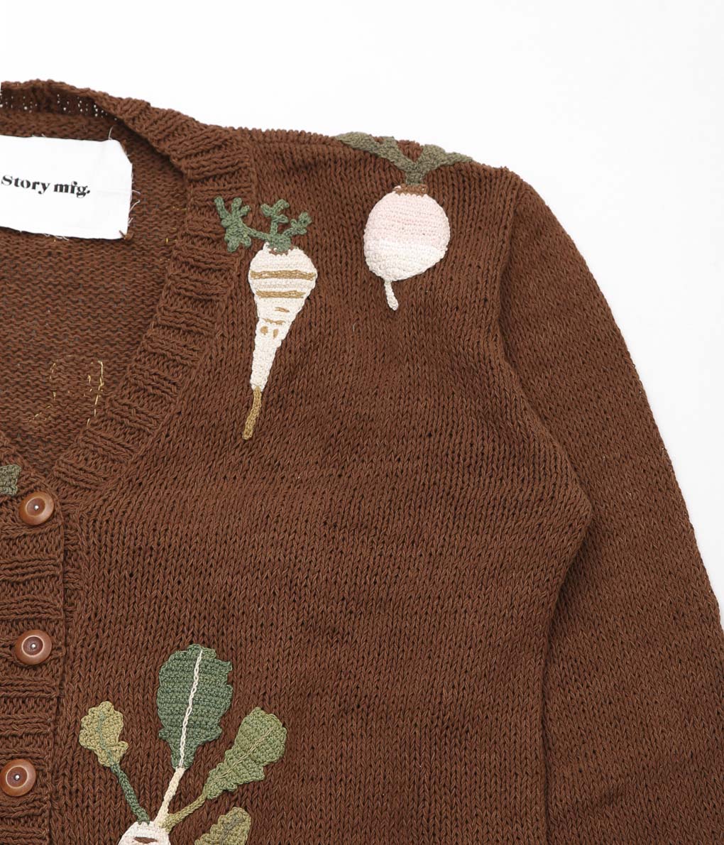 STORY MFG ''TWINSUN CARDIGAN'' (BROWN ROOTING FOR YOU)