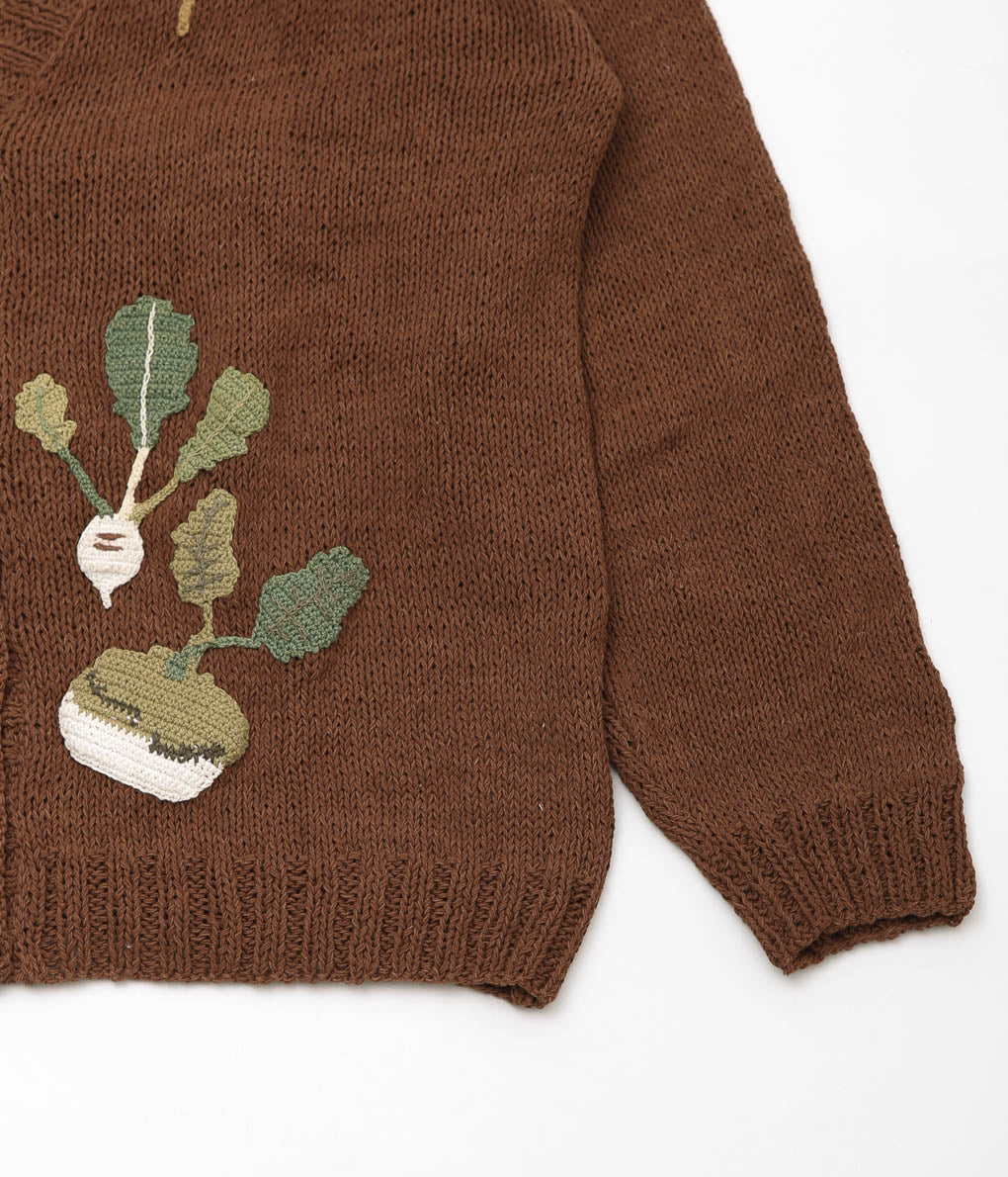 STORY MFG ''TWINSUN CARDIGAN'' (BROWN ROOTING FOR YOU)